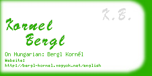kornel bergl business card